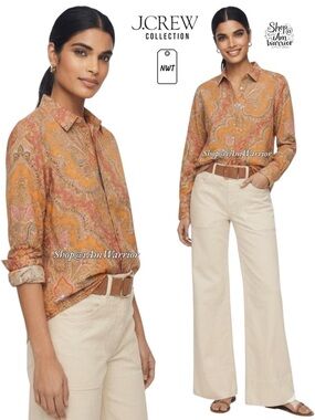 J.Crew Collection NWT marigold paisley Ratti button down *shop@iamwarrior